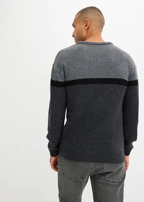 pflegeleichter Rundhalspullover im Colourblocking-Design, bonprix