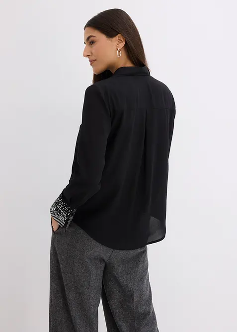 Hemdbluse  mit Glitzersteinchen, bonprix