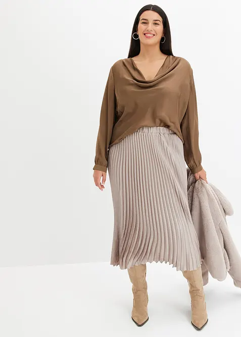 Plissée-Rock aus feinem Satin, bonprix