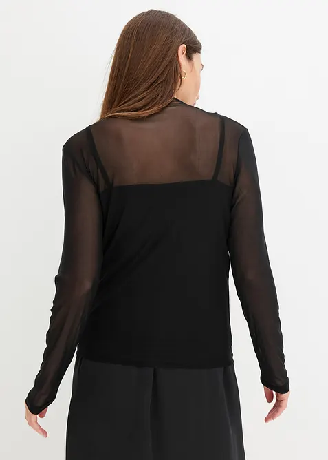 Langarmshirt aus transparentem Mesh, bonprix