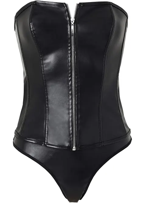 Guêpière + string enduits (ens. 2 pces), bonprix