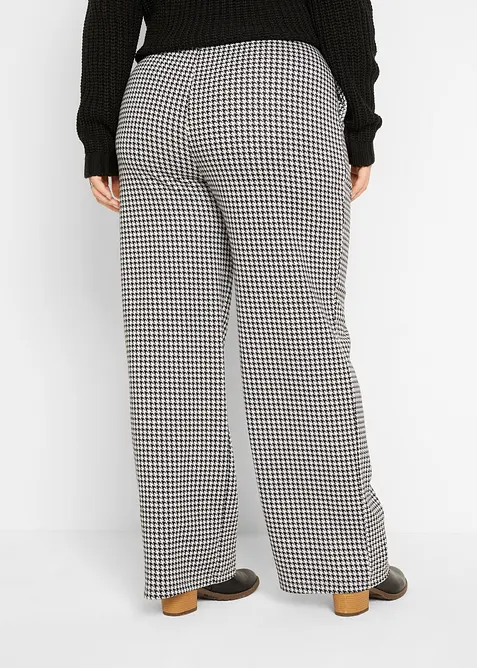 Pantalon large et extensible &agrave; motif pied-de-poule, bonprix