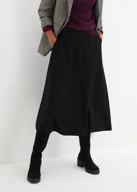 Jupe midi en viscose mélangée, bonprix