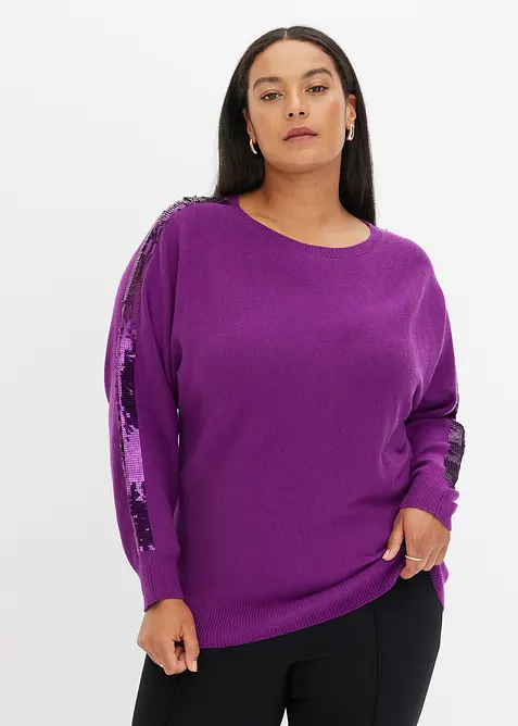 Pull en fine maille &agrave; sequins, bonprix