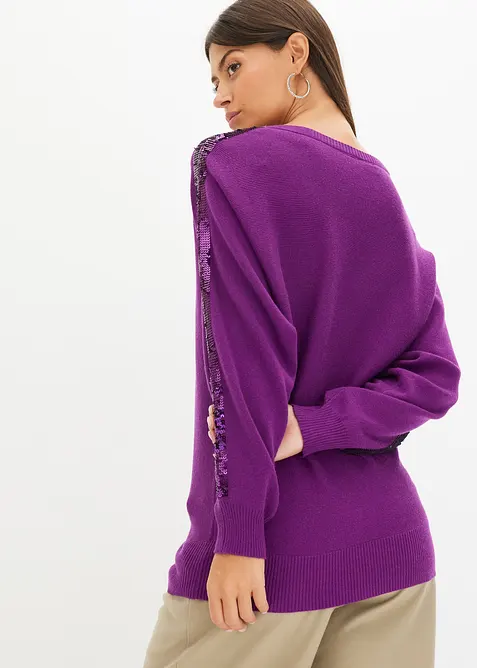 Pull en fine maille &agrave; sequins, bonprix