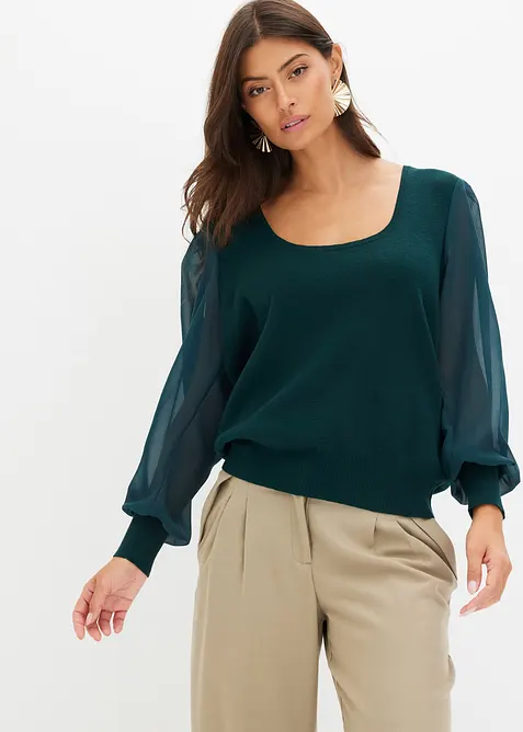 Pull doux en fine maille de viscose majoritaire, bonprix