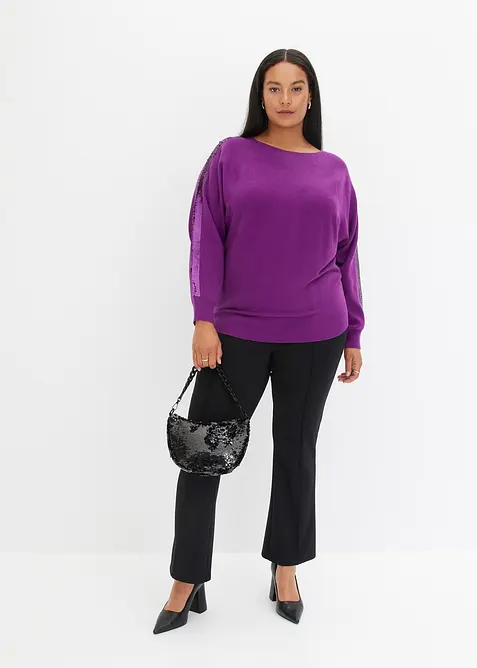 Pull en fine maille &agrave; sequins, bonprix
