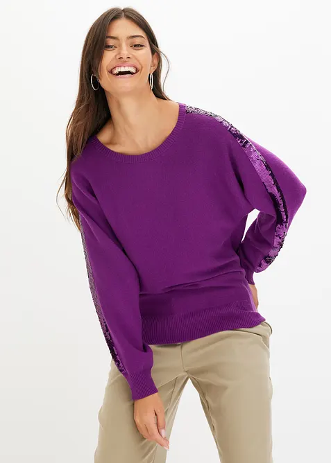 Pull en fine maille &agrave; sequins, bonprix