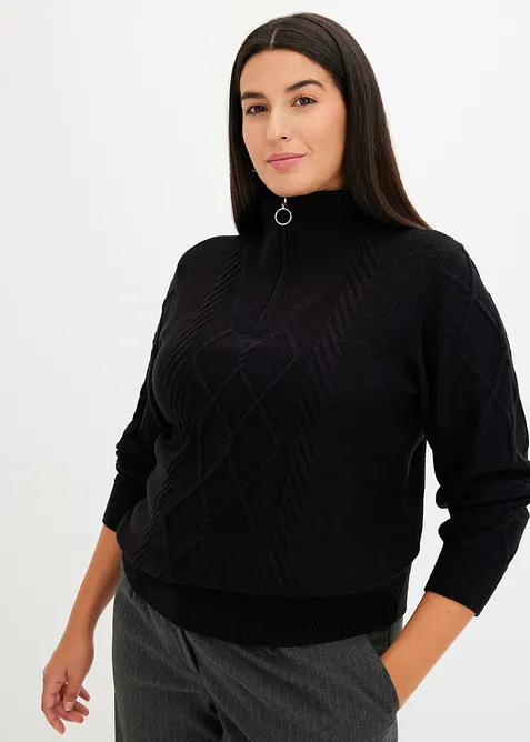 Pull camionneur en maille torsadée, bonprix