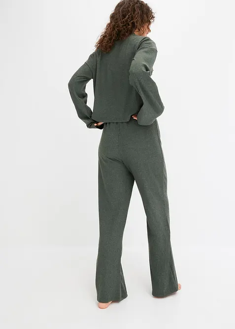 Weit geschnittener Loungewear Hausanzug aus weicher Rippe, bonprix
