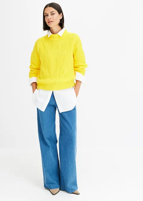 Oversize Boxy-Pullover mit Struktur, bonprix