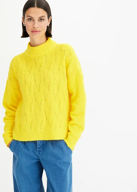 Oversize Boxy-Pullover mit Struktur, bonprix