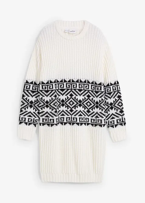 Robe en maille motif norvégien, bonprix