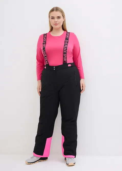 Pantalon de ski thermique imperméable avec bretelles amovibles, bonprix