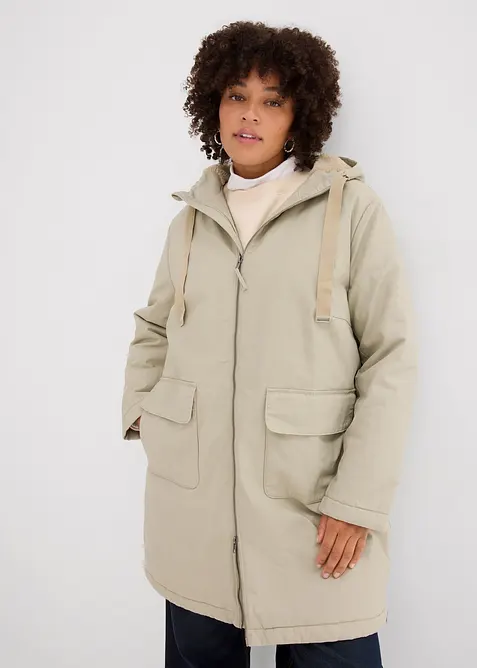 Parka d’hiver rembourrée à capuche doublée sherpa, bonprix