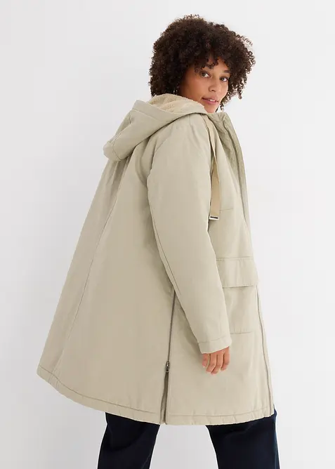 Parka d’hiver rembourrée à capuche doublée sherpa, bonprix