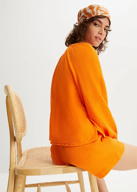 Oversize-Bluse aus Musselin, bonprix