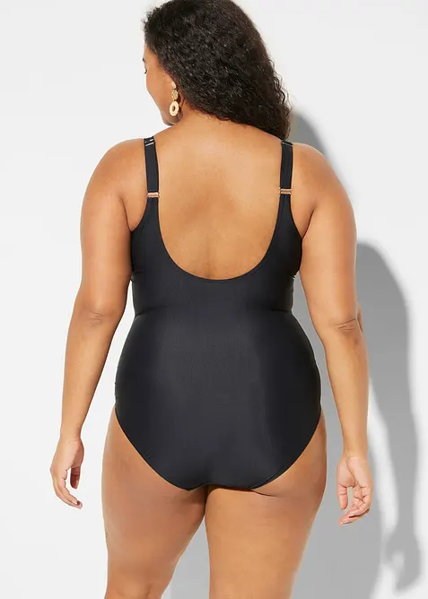 Maillot 1 pièce sculptant, maintien léger, col V, bonprix