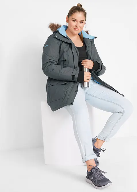 wasserdichte Funktions-Outdoor-Longjacke mit Kapuze, bonprix