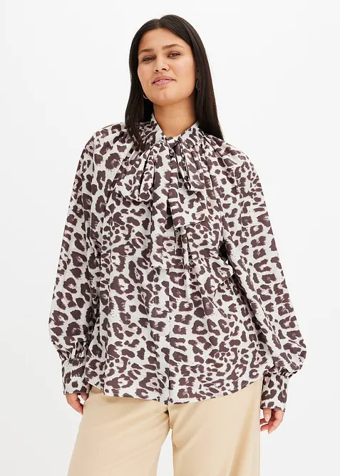 Chemisier &agrave; col lavalli&egrave;re, bonprix