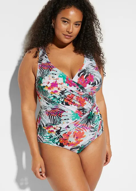 Medium Shape-Badeanzug in Wickeloptik, bonprix