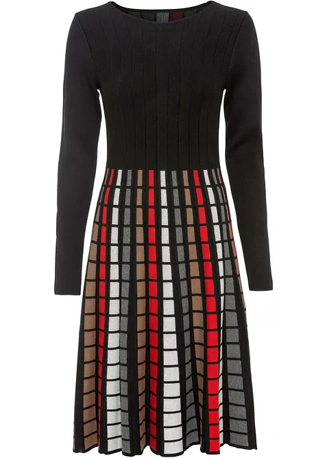 Strickkleid mit Karos, bonprix