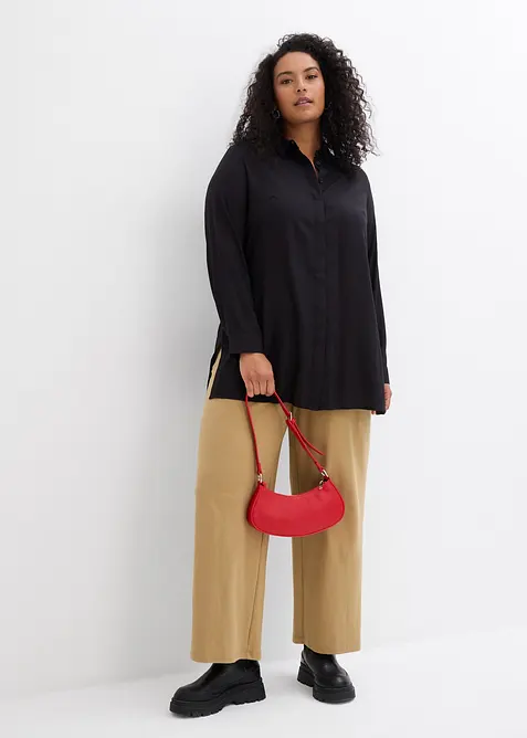 Chemisier long en viscose fluide, fendu sur les côtés, bonprix