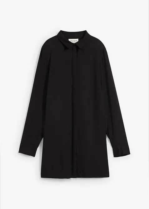 Longbluse mit Schlitz aus fließender Viskose, bonprix