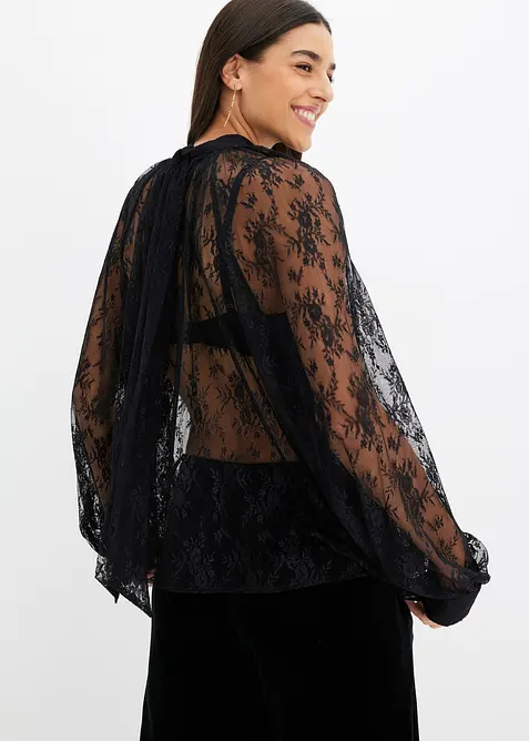 Blouse en dentelle légèrement transparente, bonprix