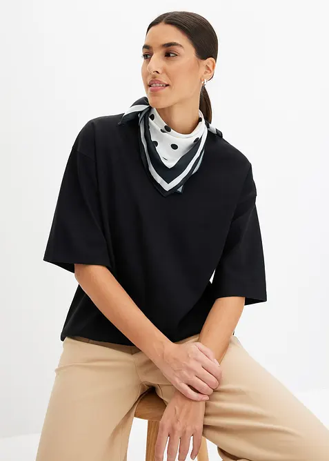 Foulard &agrave; pois en velours &eacute;ponge, bonprix