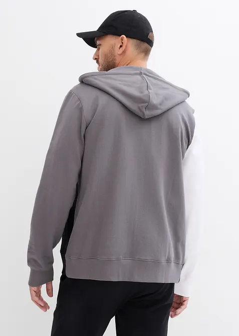 Sweat zipp&eacute; &agrave; capuche 100% coton, bonprix