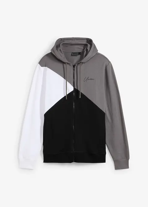 Sweat zipp&eacute; &agrave; capuche 100% coton, bonprix