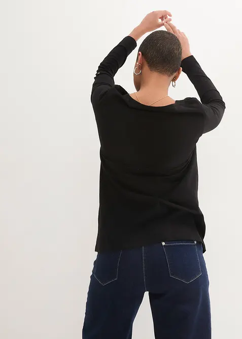 Shirt mit Knopfleiste aus reiner Bio-Baumwolle, bonprix