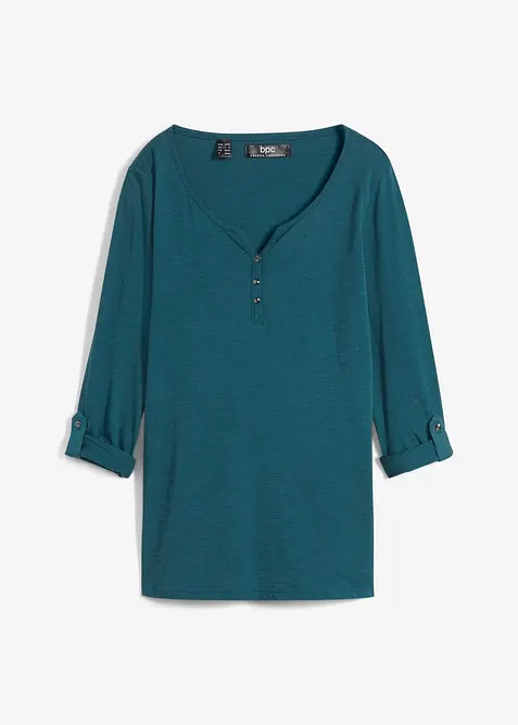 Shirt mit Knopfleiste aus reiner Bio-Baumwolle, bonprix