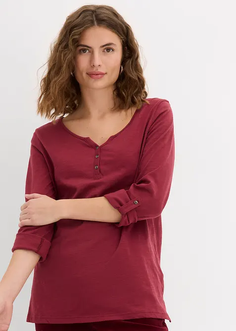 Shirt mit Knopfleiste aus reiner Bio-Baumwolle, bonprix