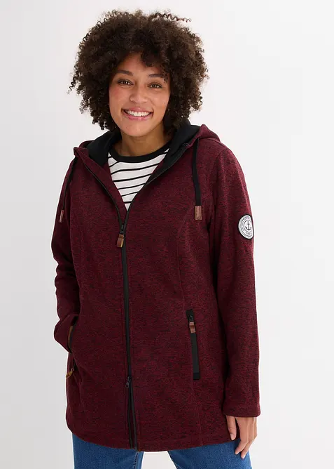 Veste polaire en maille &agrave; capuche, bonprix