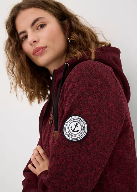 Veste polaire en maille &agrave; capuche, bonprix