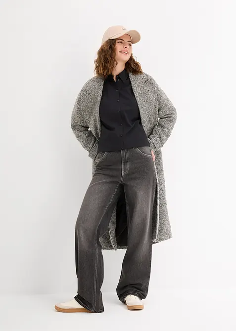 Chemisier oversize en coton, manches 3/4, bonprix