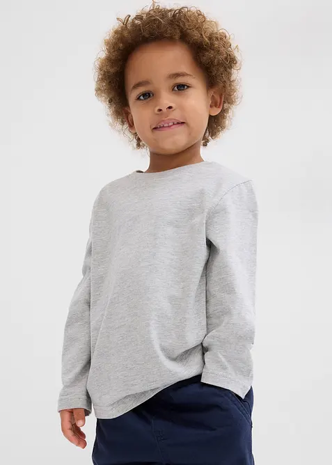 Langarmshirt mit Bio-Baumwolle (3er Pack), bonprix