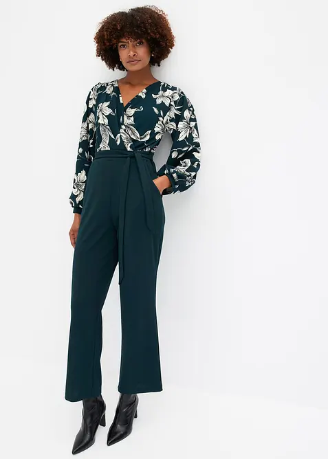 Jersey-Jumpsuit mit Wickeloptik, bonprix