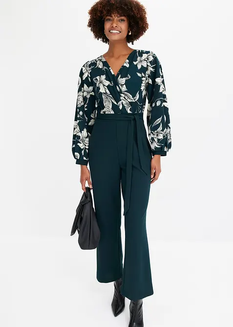 Jersey-Jumpsuit mit Wickeloptik, bonprix