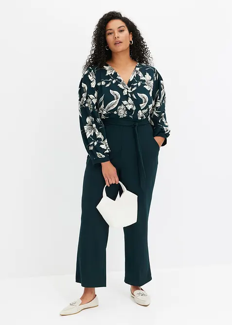 Jersey-Jumpsuit mit Wickeloptik, bonprix