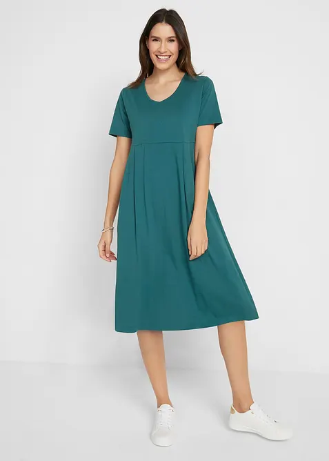 Baumwoll-Jerseykleid, Midil&auml;nge, bonprix