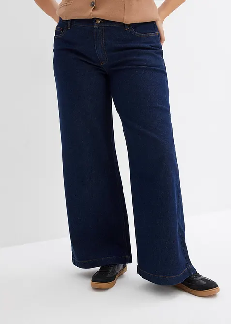 Wide-Leg-Jeans, Mid Waist, Full Length, bonprix