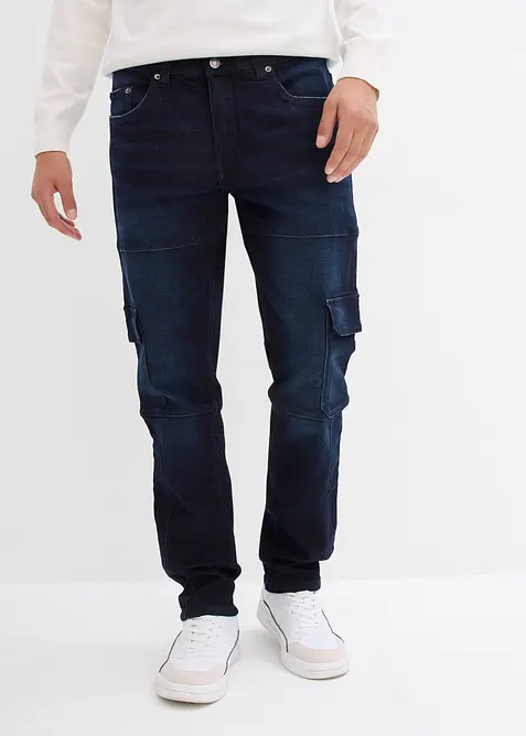 Jean slim extensible poches cargo, droit, bonprix