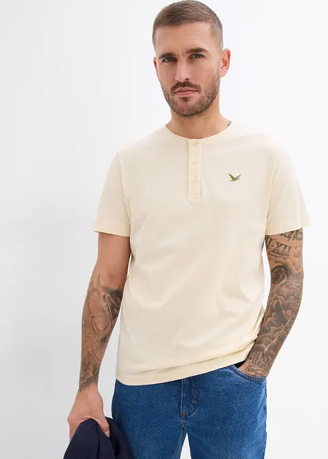 Henleyshirt (3er Pack) aus reiner Bio-Baumwolle, bonprix