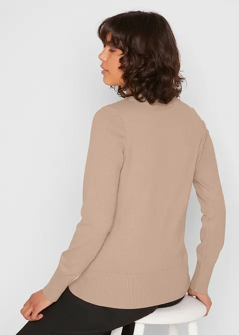 Pull basique en fine maille à col montant, bonprix