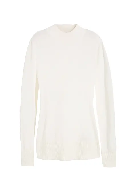 Basic Pullover mit Stehkragen mit recycelter Baumwolle, bonprix