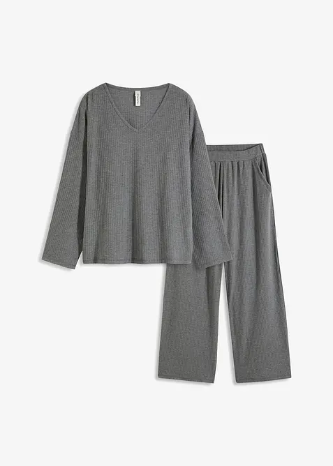 Oversized Loungewear Hausanzug aus weicher Rippe, bonprix