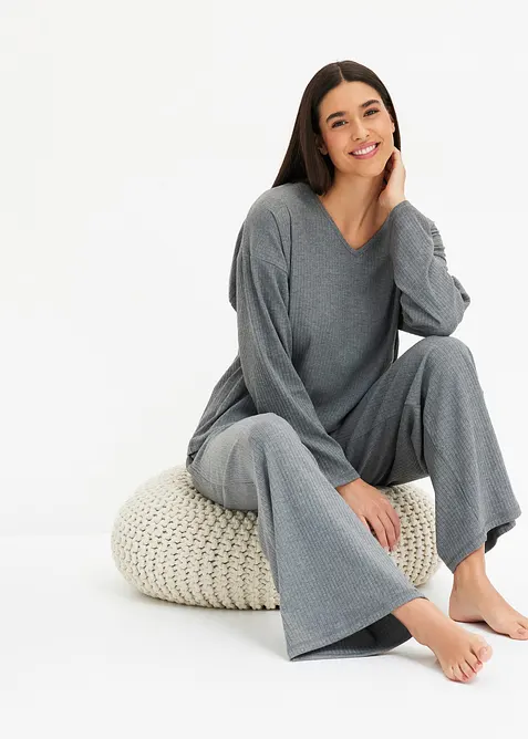 Oversized Loungewear Hausanzug aus weicher Rippe, bonprix